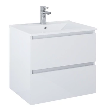 MIRELLO SIMPLE 60-as fürdőszobai bútor (alsó bútor+mosdó) White Glossy E