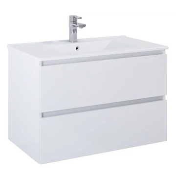 MIRELLO SIMPLE 80-as fürdőszobai bútor szett (alsó bútor+mosdó) White High Glossy E