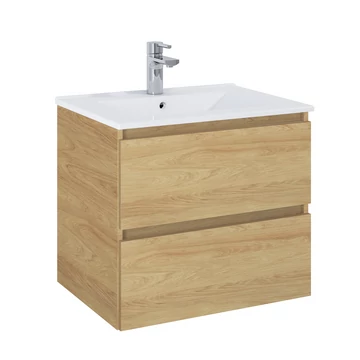MIRELLO SIMPLE 60-as fürdőszobai bútor (alsó bútor+mosdó) Hickory Natural E