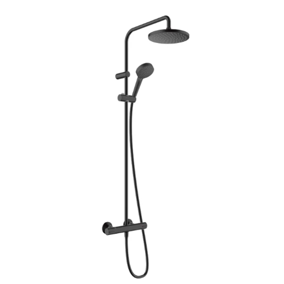 Hansgrohe Vernis Blend Showerpipe 200, 1 jet, termosztáttal, matt fekete