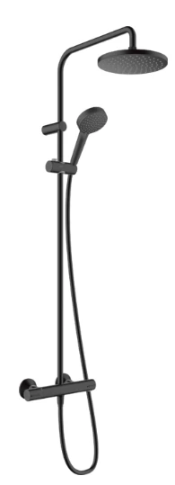 Hansgrohe Vernis Blend Showerpipe 200, 1 jet, termosztáttal, matt fekete